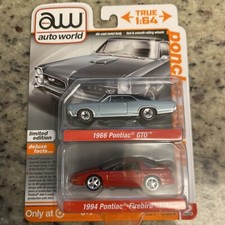 NEW auto world Exclusive 2-Pack 1966 Pontiac gto/1994 pontaic firebird t/