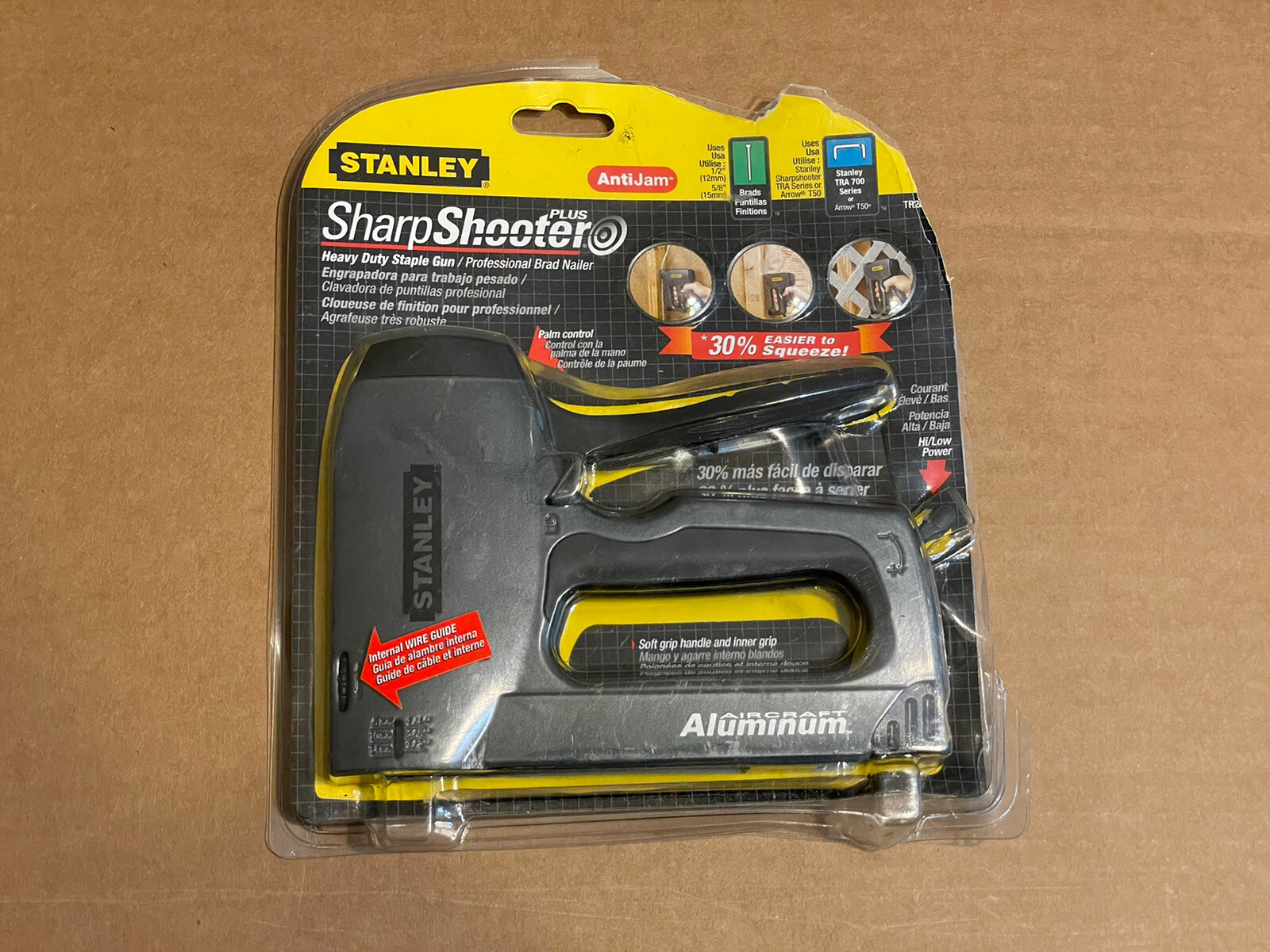 STANLEY TR250 HEAVY DUTY STAPLE GUN/BRAD NAILER Aircraft Aluminum 0073