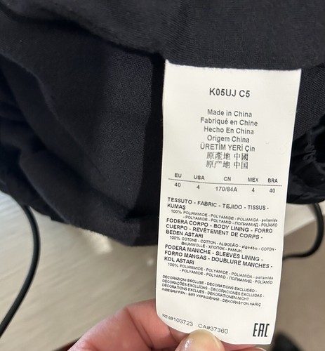 Armani Jeans Donna Designer Giacca Nera Impermeabile 14UK Cappuccio Nascosto - Foto 10 di 11