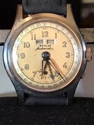 Antique Ed. Heuer Triple-Date 17 Jewels Bumper Automatic Watch - Image 1 of 4