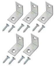 CORNER BRACES 25mm Brackets Right Angle 90 Degree L Shape Self Colour & Screws