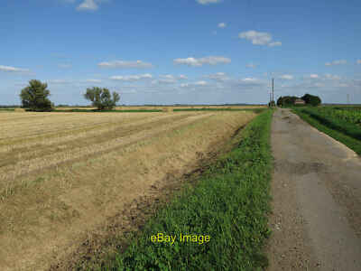 Photo 6x4 Bridleway to Turf Fen Farm Southery With a very slight ridge in c2017