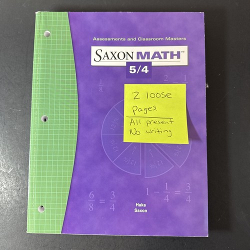 Saxon 5/4 (3rd ed) Assessments and CLASSROOM Masters, 2 Loose Pages | eBay