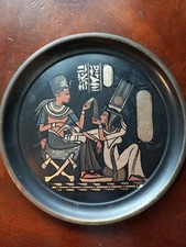 Vintage Metal Etched Egyptian Plate
