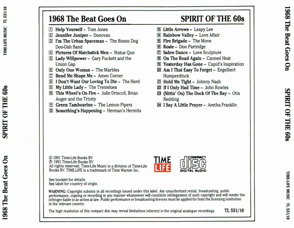 (CD) The Spirit Of The 60s (1968 The Beat Goes On) - The Herd, Love Affair,u.a. - Bild 2 von 2