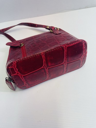 Manzoni Padded Red Maroon Leather Cross Body Shoulder Bag Handbag Purse. New. - Picture 3 of 14