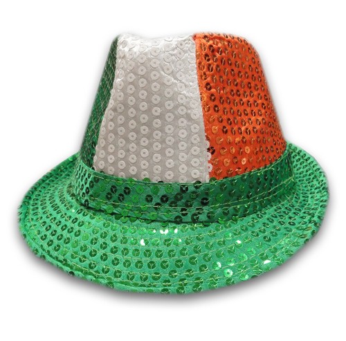 Adult Irish Sequin Gangster Hat Fedora 