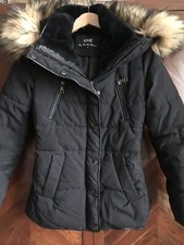 Quiz Black Parka Jacket Coat  ( Uk 6)
