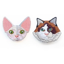 Brooch Backpack Bag Pin Embroidery Cartoon Lifelike Ragdoll Sphynx Hairless Cat