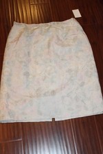 Orvis linen blend Skirt Embroidered Floral Skirt L NEW bin120 