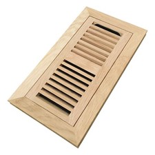 Homewell Wood (Oak, Maple, Hickory) Floor Register, Flush Mount Vent, Unfinished