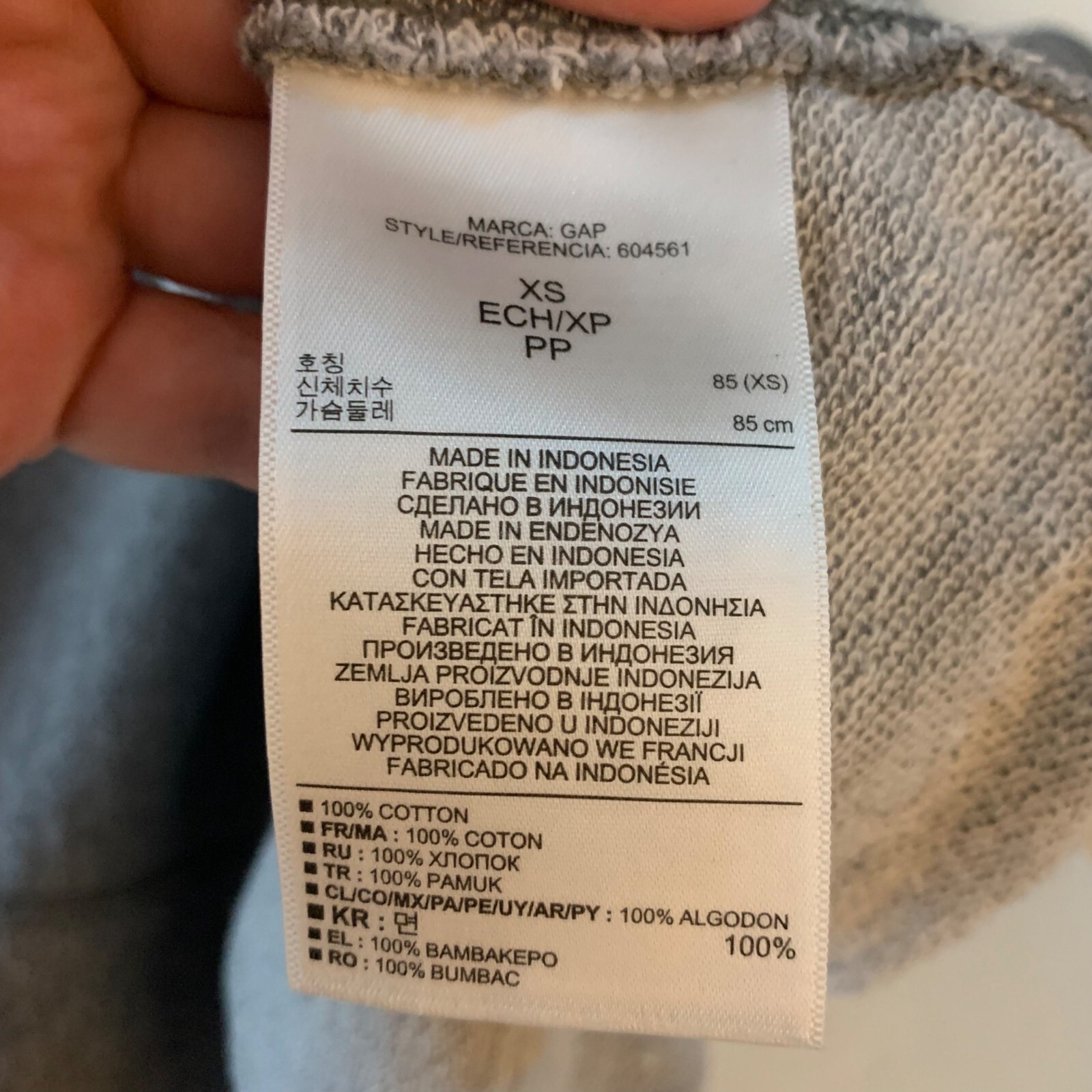 Gap Solid Grey High Neck Drawstring Pullover Casu… - image 4