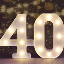 Decorative Led Light Up Number Letters For Woman Man White Plastic Marquee Numbe