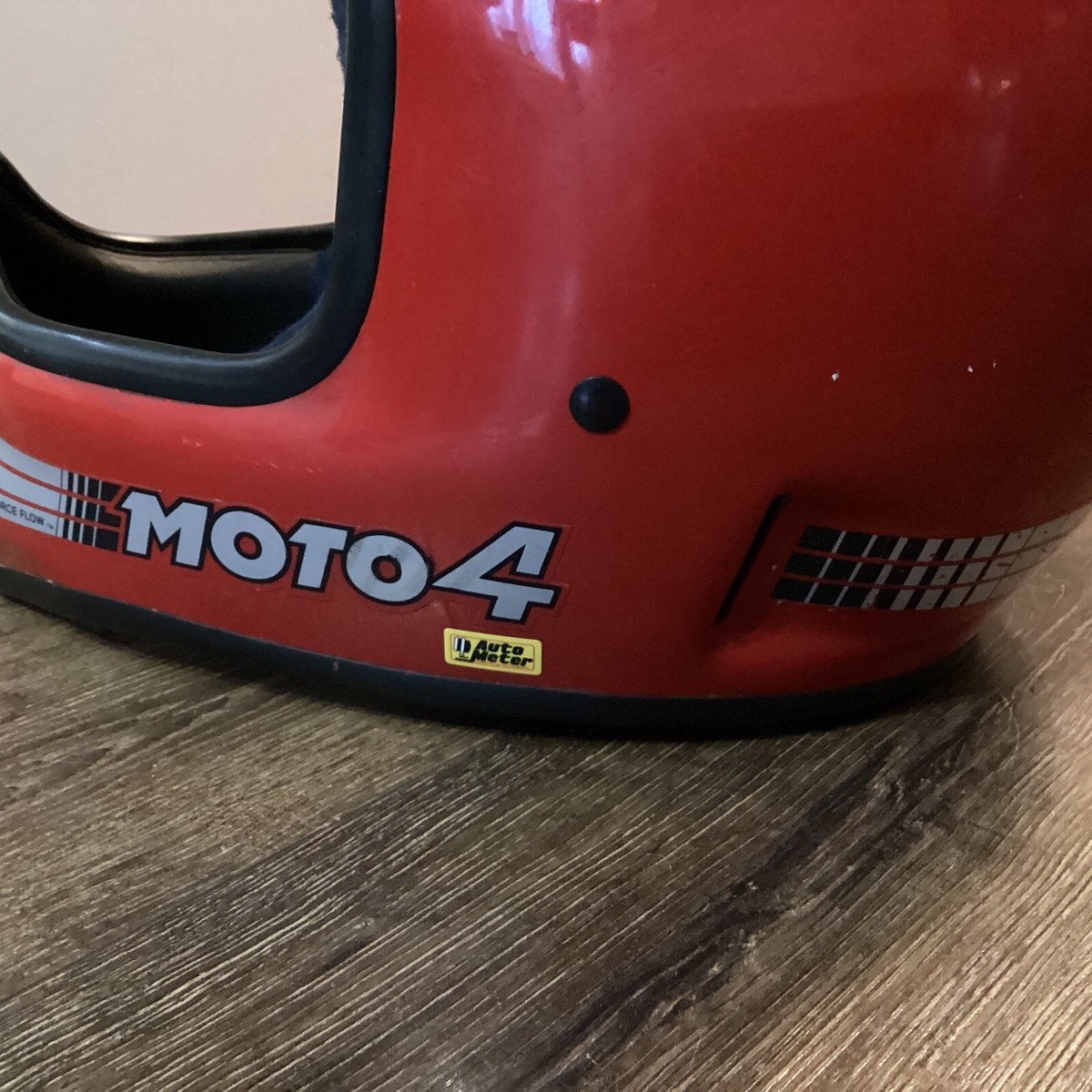 Vintage Bell Moto Helmet Red Motorcycle Dirt Bike BMX 7 1/2 Free