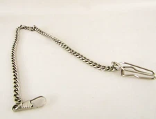 Pocket Watch Chain Silver-tone Fob Rope Design 15"