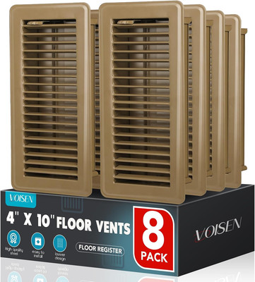 Floor Register 4x10, 8 Pack Brown Floor Register Vents,Heavy Duty Steel Walkable