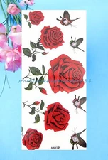 -Modern Tattoo rose flower temporary tattoo sticker