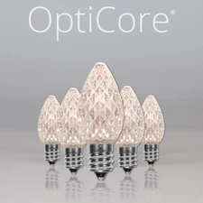 25 C7 LED Shatterproof Christmas Lights Unbreakable OptiCore Replacement Bulbs