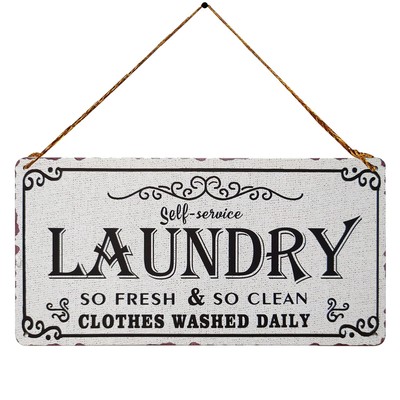 self-service Laundry Room Decor Vintage Metal Sign Wall Art Hanging Sign Rust...