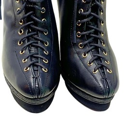 Ann Taylor Axia Womens Size 7 Leather Platform Corset Stiletto Booties&lrm; NWOB