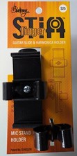 Guitar Slide and Harmonica Holder for a microphone stand, Stiff Finger