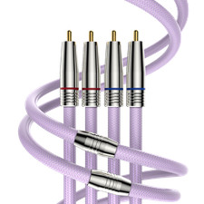 Pair A85 Hi-End 4N Pure Silver RCA Cable HiFi Audio Shielding Interconnect Cable