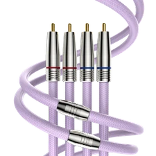 Pair A85 Hi-End 4N Pure Silver RCA Cable HiFi Audio Shielding Interconnect Cable