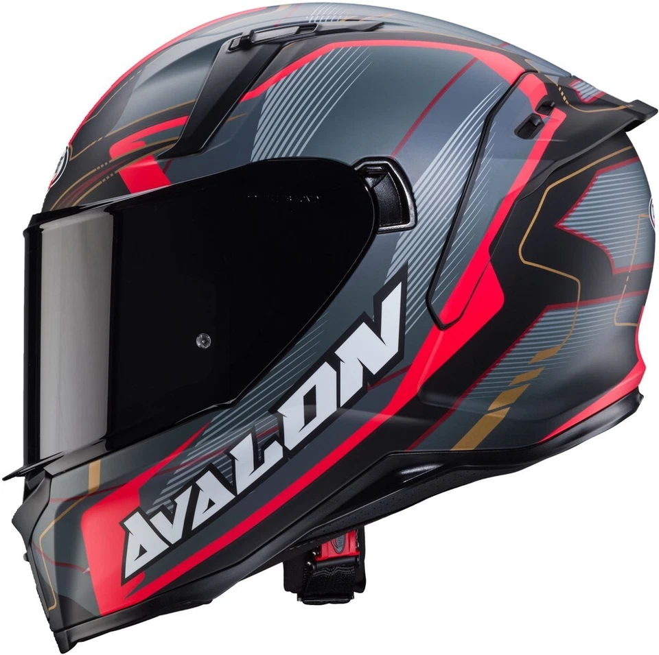 Caberg Motorrad Integralhelm Avalon X Optic Matt-Schwarz/Grau-Rot - Bild 4 von 4