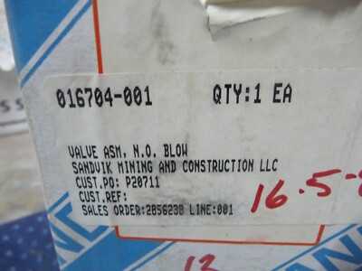 Sandvik Valve ASM 016704-001