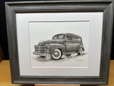 Pencil Drawing Picture of a 3rd Gen Chevrolet Suburban Station Wagon Carryall