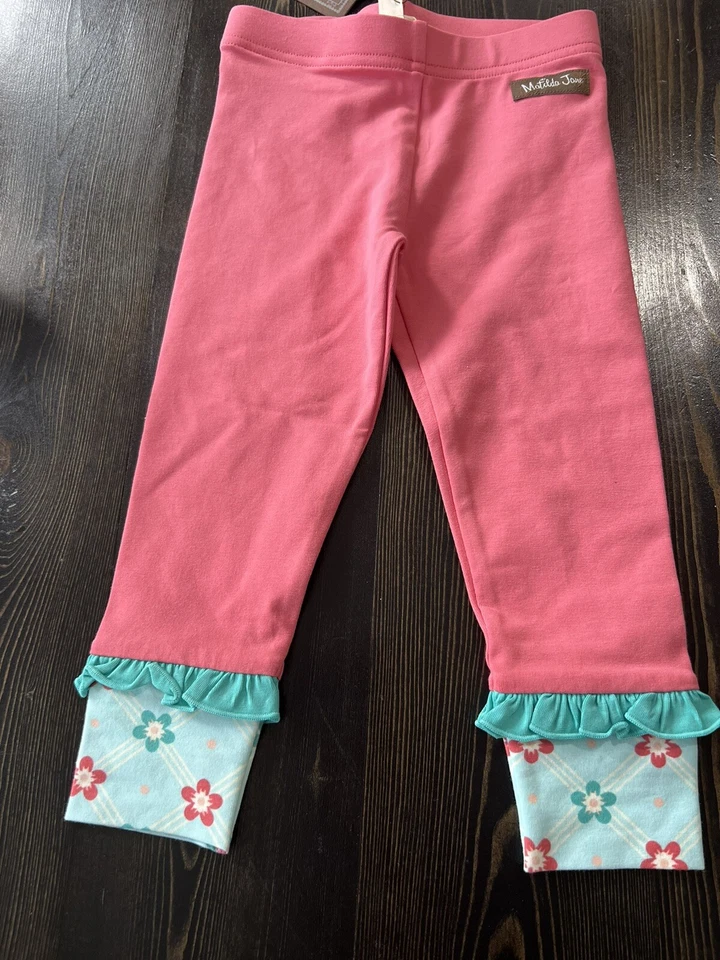 Pantalones Matilda Jane para niñas talla 2 rosa con volantes reales e parte inferior floral nuevos con etiquetas Foto 3 de 4