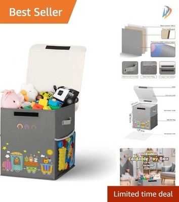 Spacious 40L Toy Chest with Detachable Lid - Perfect for Nursery or Living Room
