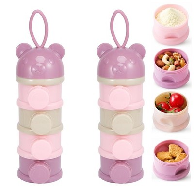 2PCS Formula Dispenser 4-Layer Stackable Portable Leak Proof Milk Container T...