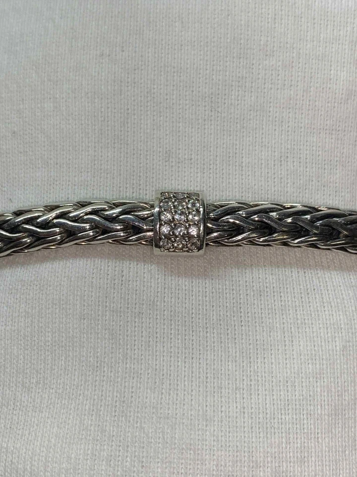 Brazalete Phillip Gavriel de plata de ley 925 con zafiro blanco de 7,25 pulgadas Foto 3 de 4