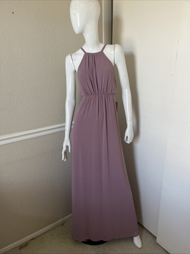 SHOW ME YOUR MUMU NWT! Mauve Pink AMANDA Halter Maxi Dress in ANTIQUE ROSE Sz S