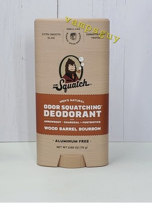 Dr. Squatch Men's Natural Deodorant Wood Barrel Bourbon Aluminum Free 2.65 oz