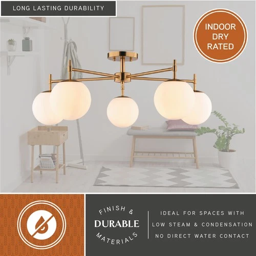 Vaxcel Lighting C0297 Armitage 5 Light 32"W Semi-Flush Ceiling - Black - Picture 7 of 12