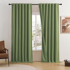 Blackout Curtains 108 Inches Extra Long-Back 50"W x 108"L Pack of 2 Sage