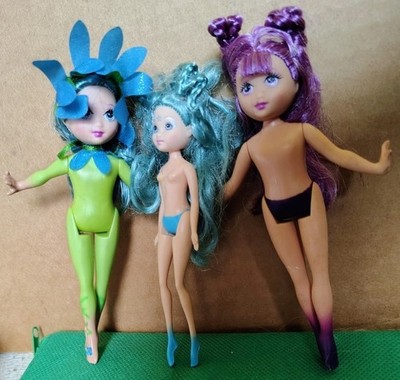2004 Mattel Barbie Fairytopia lot of 3 Pixie Fairy nude Dolls 4.5''-5''