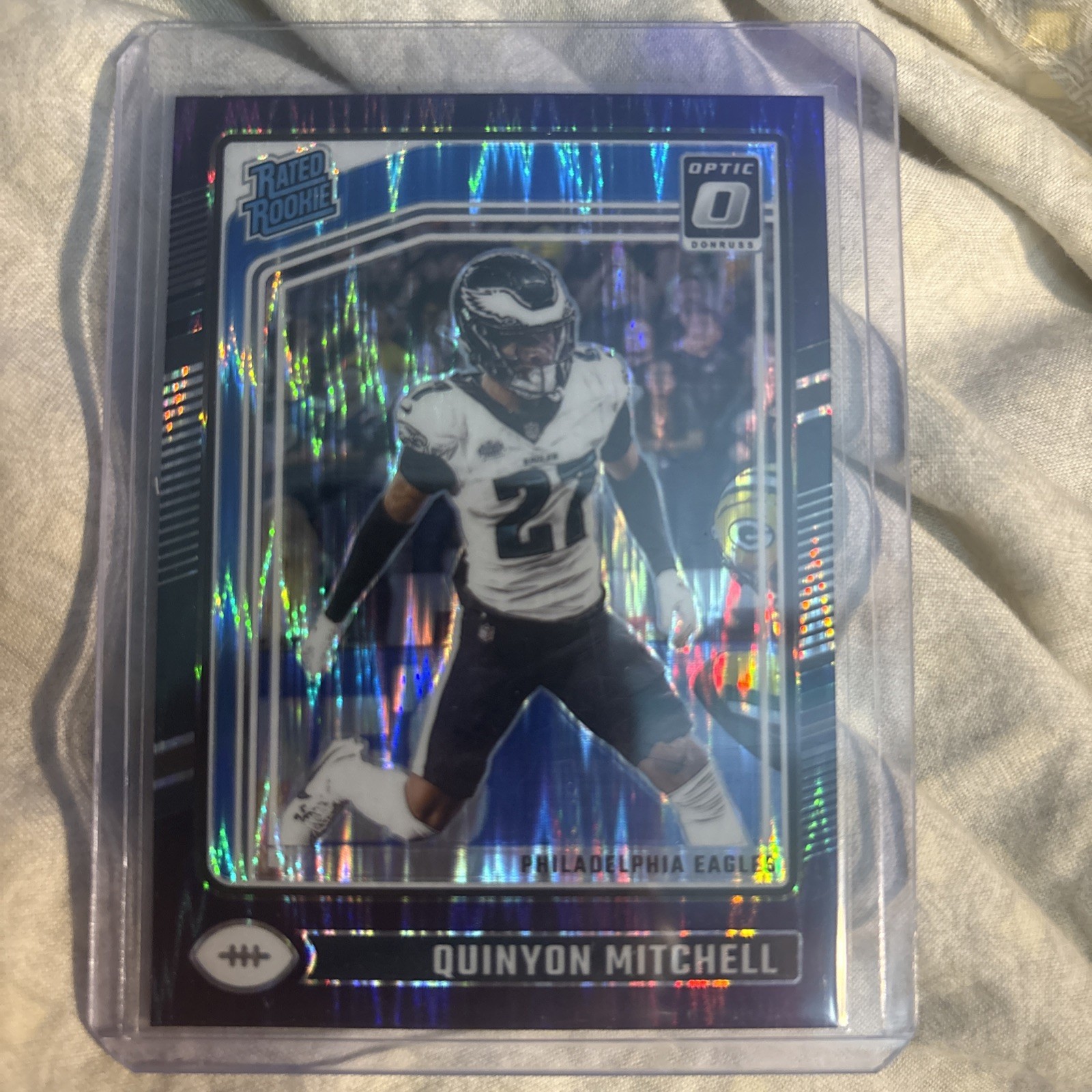 ✨2024 Donruss Optic Quinyon Mitchell Purple Shock Prizm Eagles RC #282 Rookie