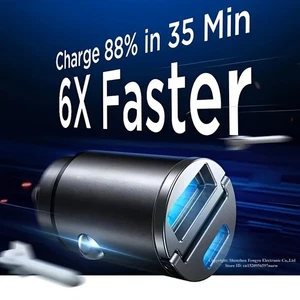 Super Fast 100W USB C Car Charger Adapter with Dual Ports fits Daily Road Trips