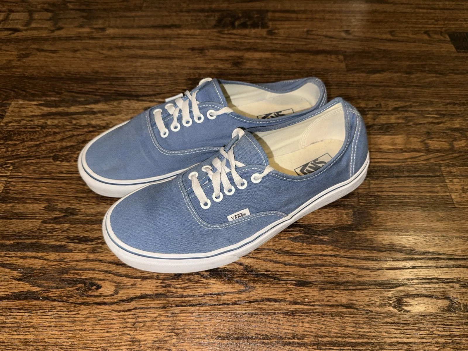 Vans Authentic Skate Shoes Canvas Low Top Sneakers Light Blue Size 10.5