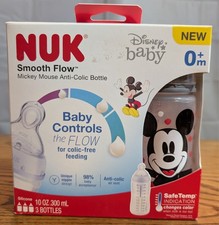 Disney Baby NUK Smooth Flow Mickey Mouse Anti-Colic 10 Oz Bottle 3 Pack