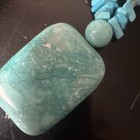 Turquoise Chunk With Turquoise Square Pendant Necklace — photo 2
