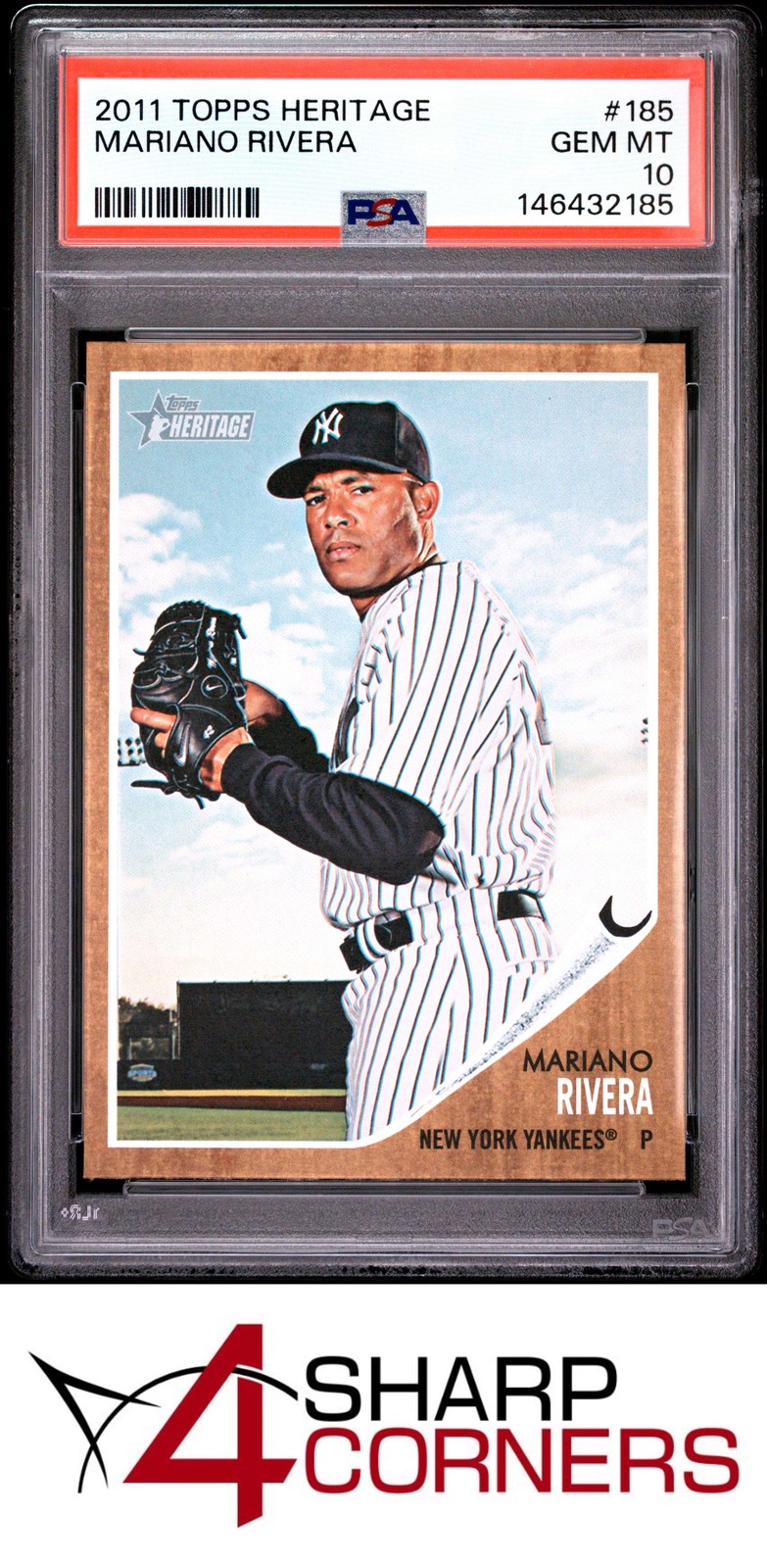 2011 TOPPS HERITAGE #185 MARIANO RIVERA YANKEES HOF PSA 10