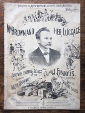 c1870 Mrs Brown vittoriano music hall spartito antico illustrato TW Lee J Francis