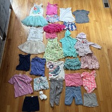 Lot of 37 Girls Dresses Outfits Shirts Shorts Size 3 3T Carters Disney Gap