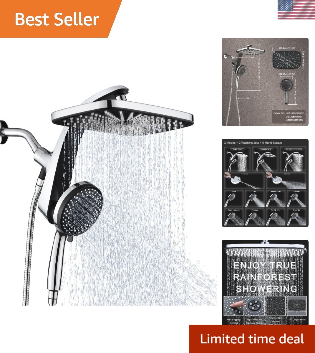 Elegant High Pressure Shower Head Set