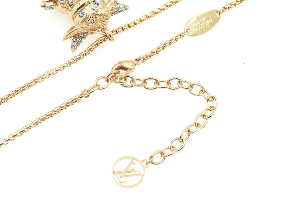LOUIS VUITTON Necklace M80271 Metal × Rhinestones Pendant Gold Long Chain Boxed thumbnail 2