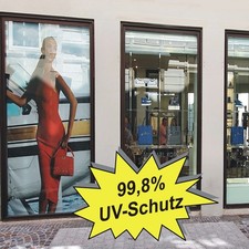 UV Schutzfolie 99,8% Ausbleichschutz Sonnen UV Folie Schaufensterfolie m. Zubeh.
